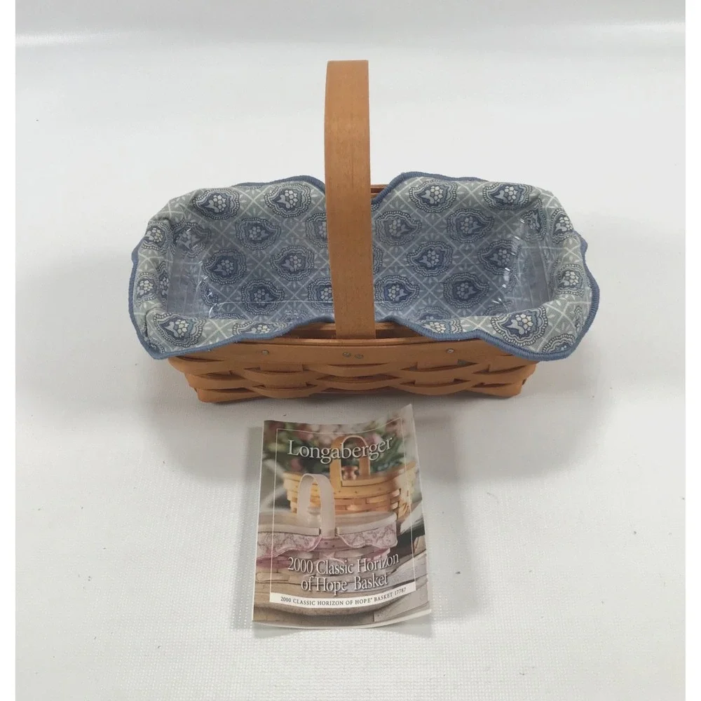 Longaberger 2000 Horizon Of Hope HOH Blue Cloth Liner Clear Protector 8
